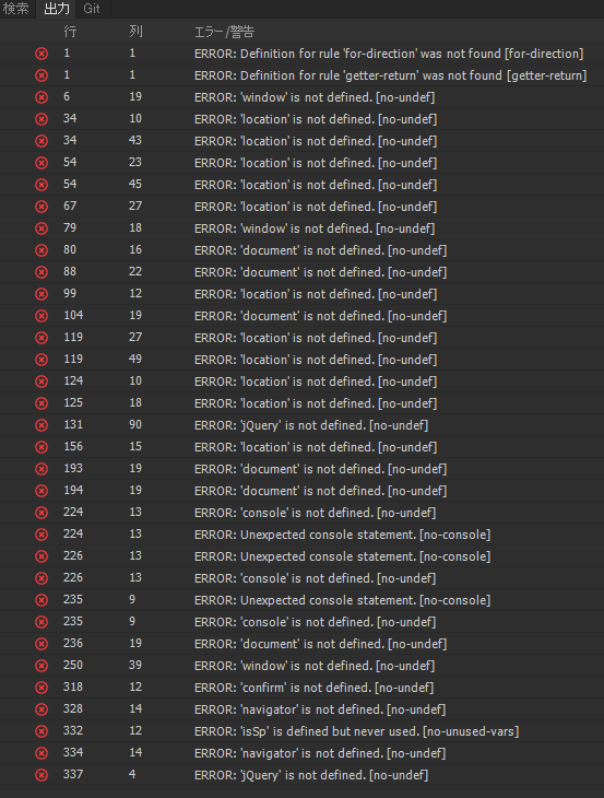 'window' is not defined. [no-undef] 'location' is not defined. [no-undef] 'document' is not defined. [no-undef] 'console' is not defined. [no-undef]