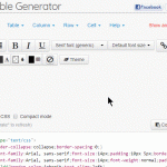 Excelなどの表形式データをTABLEタグにしたい場合は HTML Table generator が便利